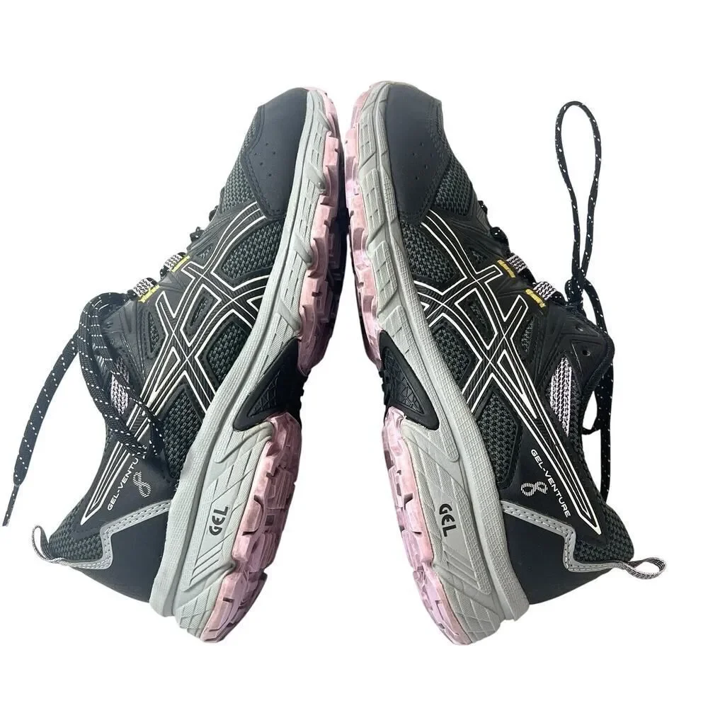 Asics Gel Venture 8 Shoes Black Purple Womens Size 8.5 Running Sneakers 1012A708